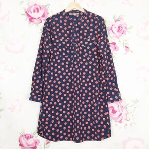 GAP Blue Orange Polka Dot Shirt Dress S